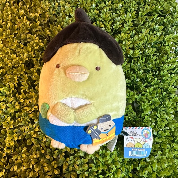 NWT San-X Sumikko Gurashi Penguin Plush Toy - Green/Yellow, Blue and Brown 8” - Picture 2 of 12